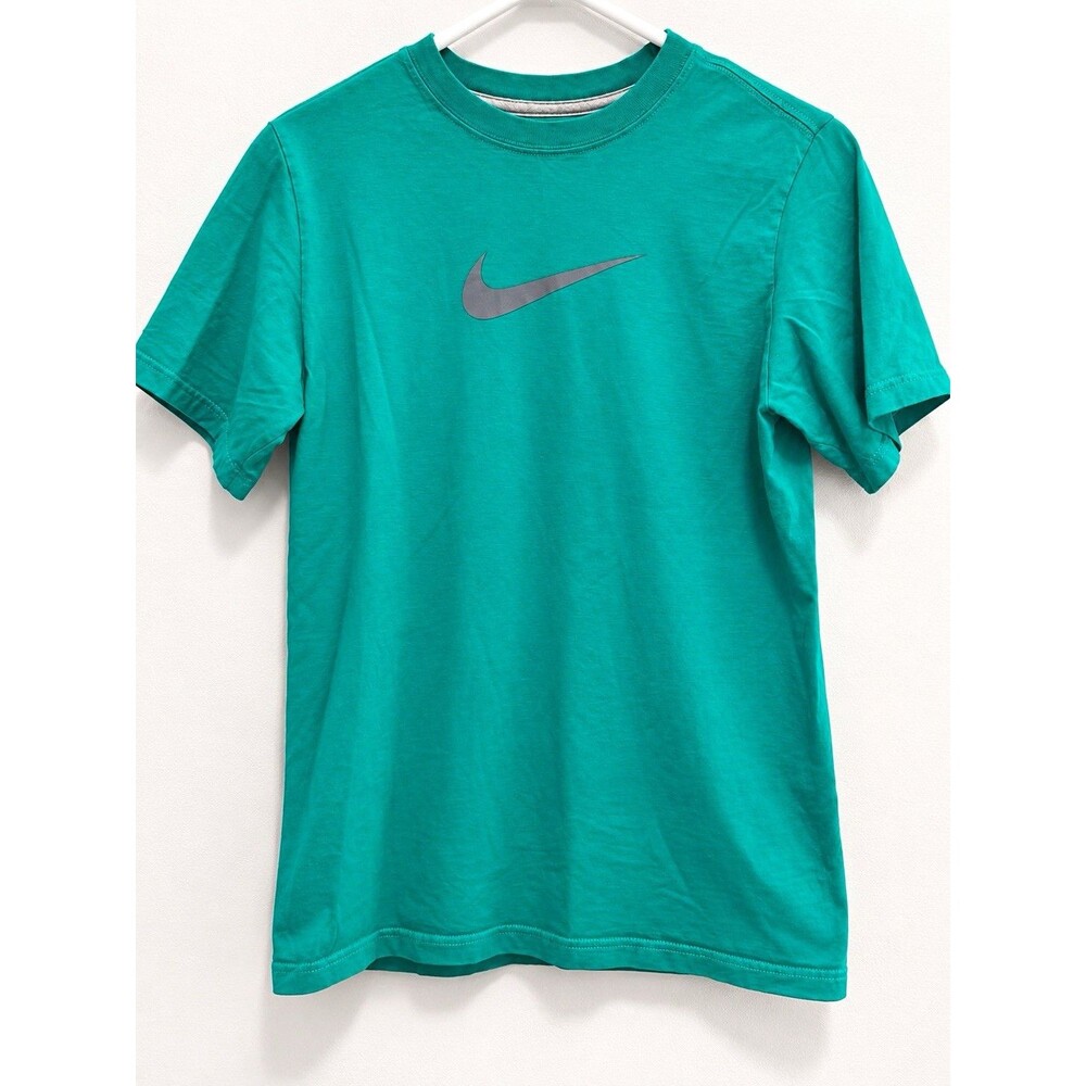 Nike Men's XL Green Logo Crew Neck Short Sleeve Solid T-Shirt Regular Fit